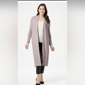 Lisa Rinna Blush Rose Duster Sweater Women's 3xl Nwt QVC Lagenlook